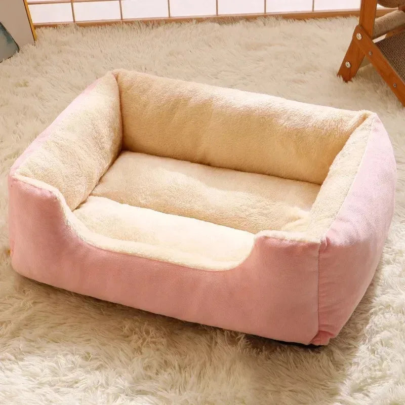 Calming plush donut cat bed in green — cats and small dogs — Pawnests