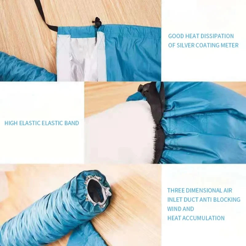 Pet drying bag details — silver heat lining, elastic neckband and 3D air inlet duct | Pawnests