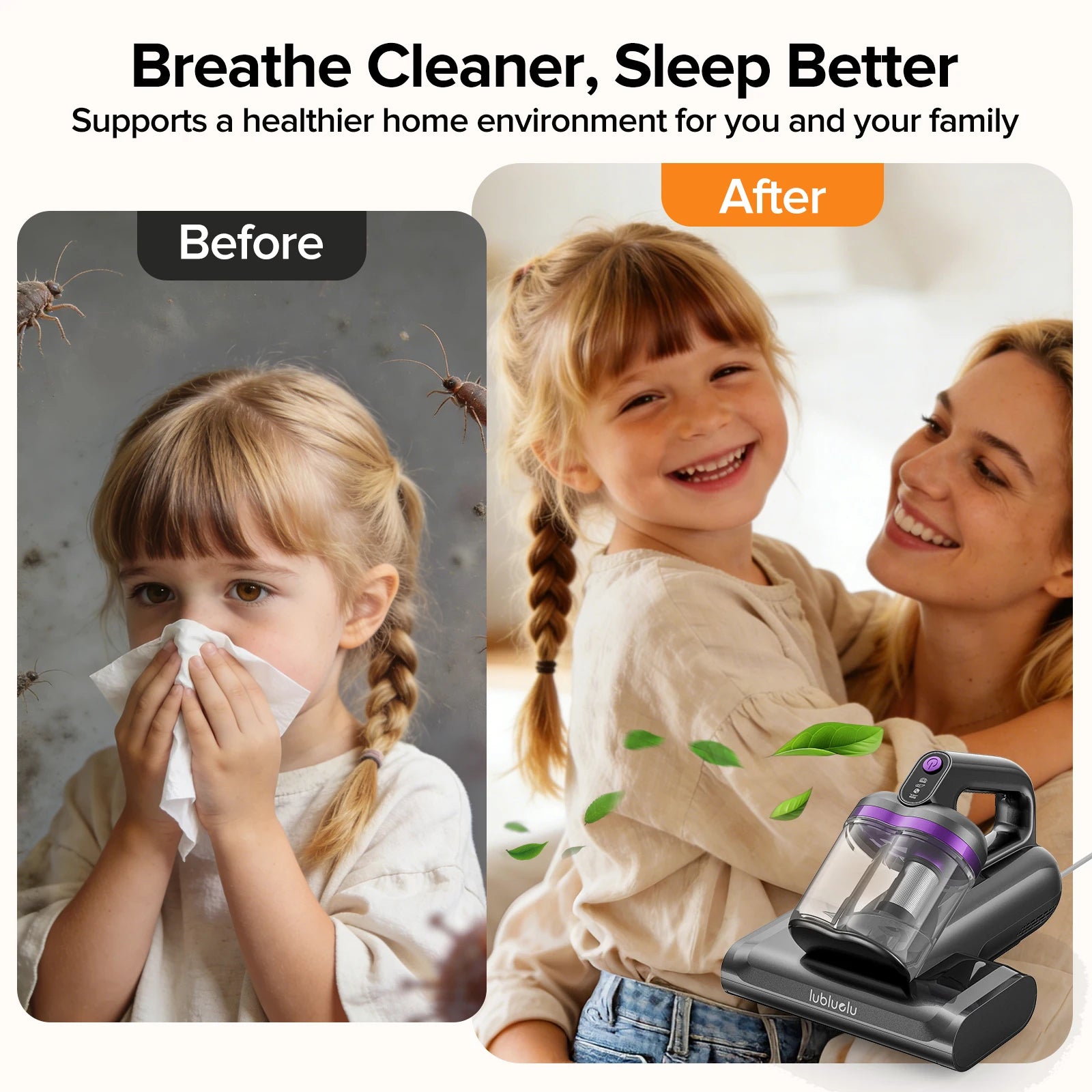 CM208 15kPa suction power extracting allergens from mattress — Pawnests