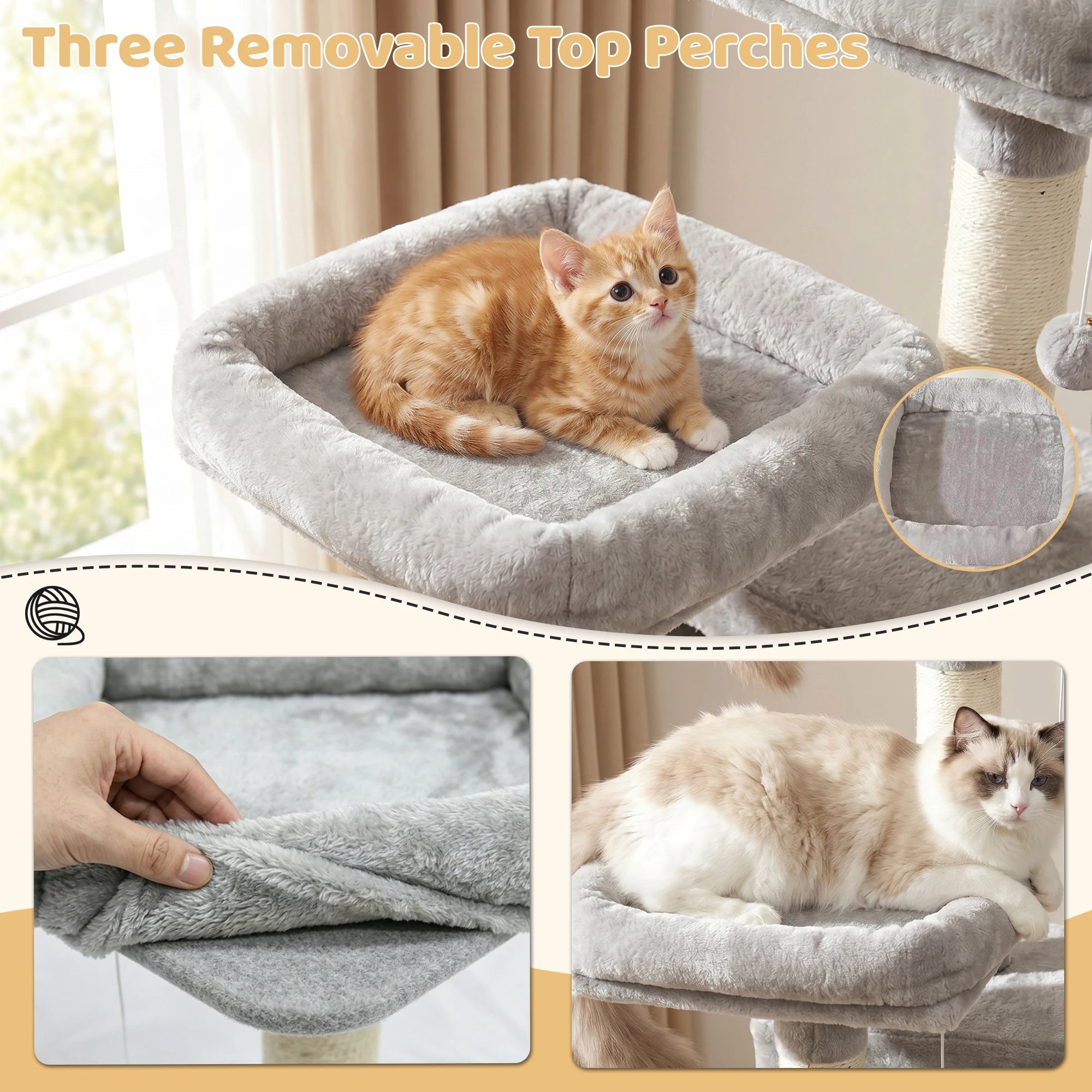 FOOWIN 68" Multi-Level Cat Tree Tower Pawnests