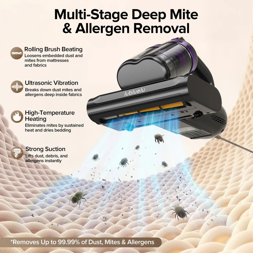 CM208 cordless mattress vacuum dark grey — wireless dust mite sterilizer for pets — Pawnests