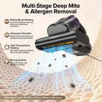 CM208 cordless mattress vacuum dark grey — wireless dust mite sterilizer for pets — Pawnests