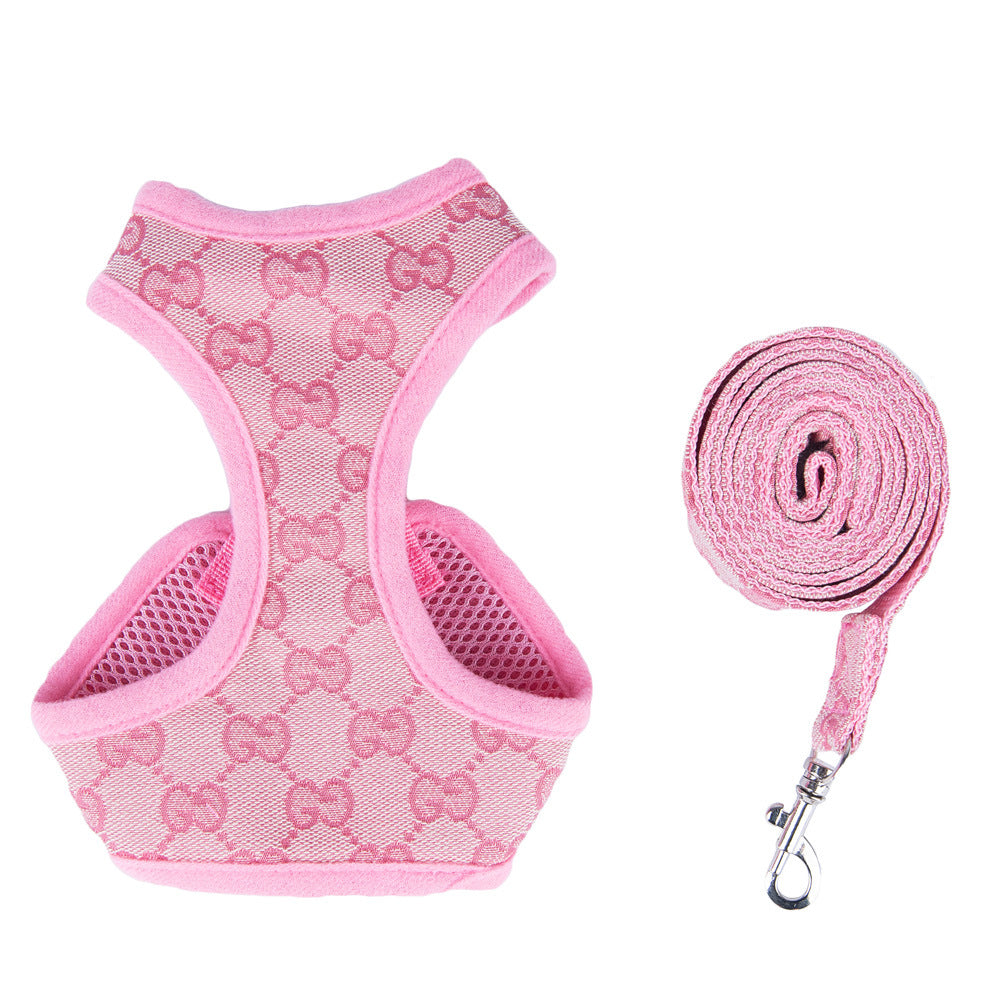 Puppy harness coffee gold color detail — Pawnests