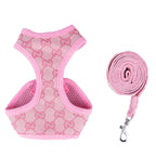 Puppy harness coffee gold color detail — Pawnests