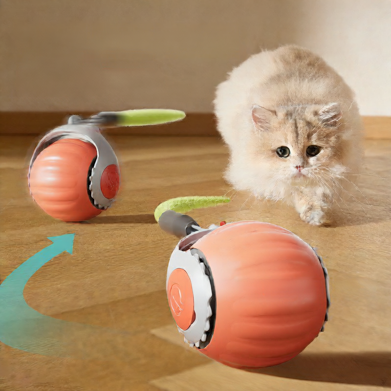 Automatic cat toy ball self-moving silicone design | Pawnests