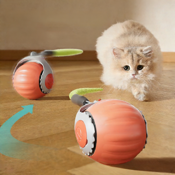Automatic cat toy ball self-moving silicone design | Pawnests