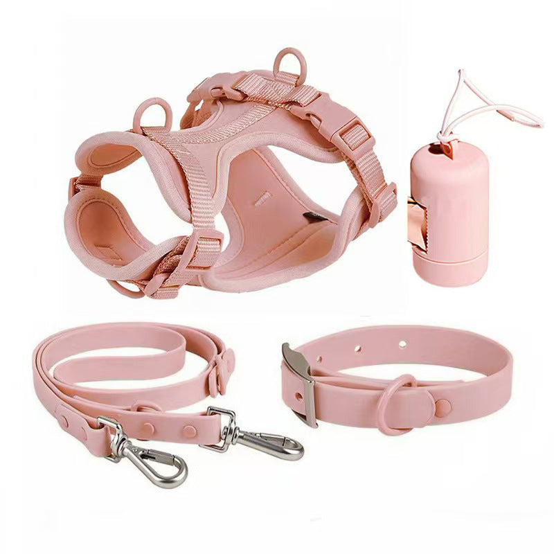 Dog harness 4-piece set size guide — XS to L chest girth chart | Pawnests