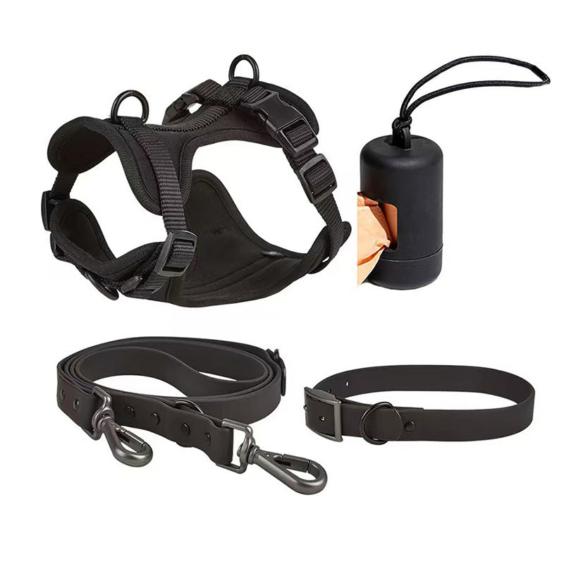Small dog in waterproof PVC harness set — XS size royal blue | Pawnests