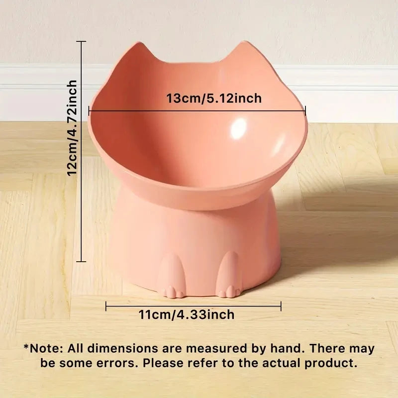 Raised tilted cat bowl size guide — 13 cm wide, 12 cm tall | Pawnests