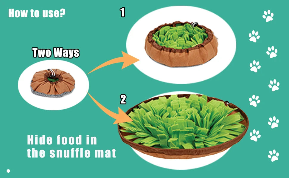How to hide food in a dog snuffle mat — pouch and open mat modes | Pawnests
