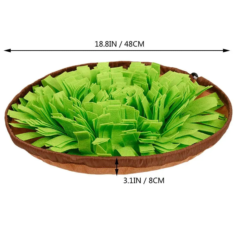 Green dog snuffle mat dimensions — 18.8in (48cm) wide, 3.1in (8cm) deep | Pawnests
